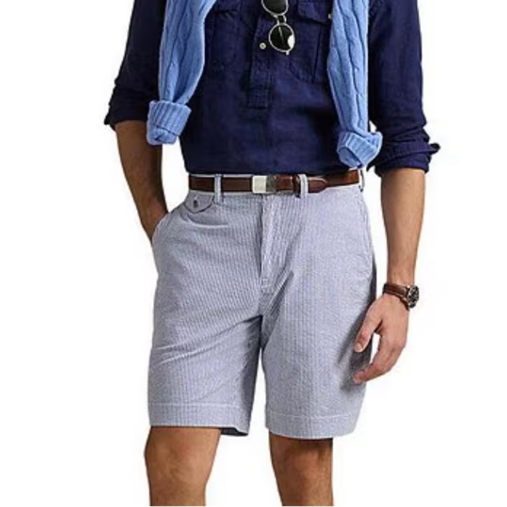 Polo Ralph Lauren Blue and White Striped Men's Shorts - Picture 15 of 16